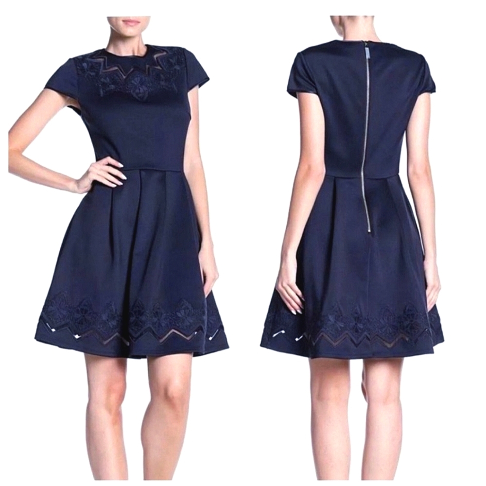 Ted Baker Navy Blue Skater Dress